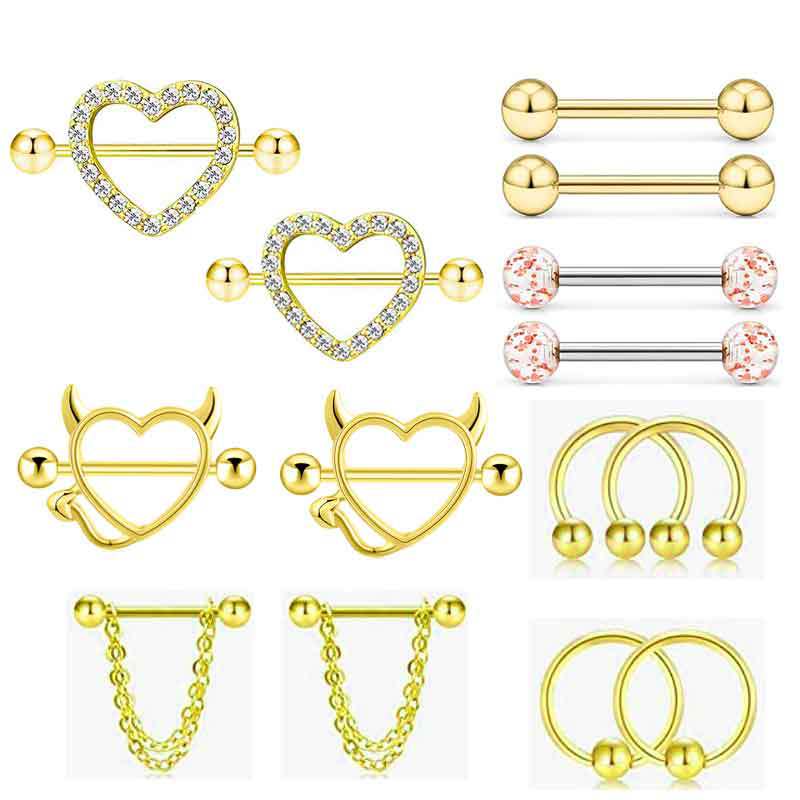 14G Stainless Steel Nipple Ton - Body Jewelry Nipple Rings 评论和价格