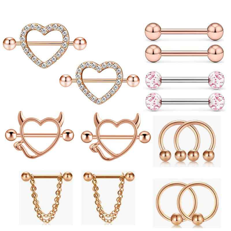 14G Stainless Steel Nipple Ton - Body Jewelry Nipple Rings 评论和价格