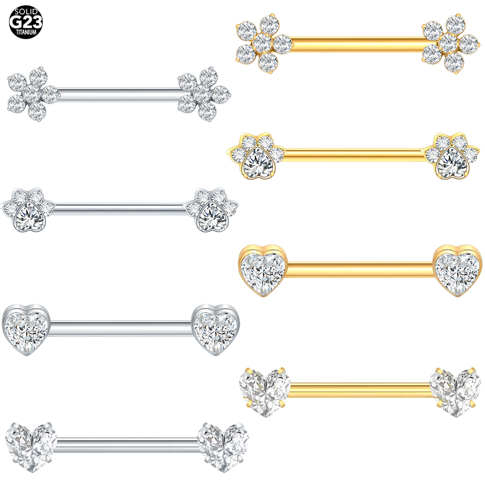 1Pc Titanium Flower Nipple Pie - Body Jewelry Nipple Rings 评论和价格
