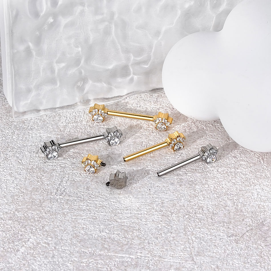 1Pc Titanium Flower Nipple Pie - Body Jewelry Nipple Rings 评论和价格