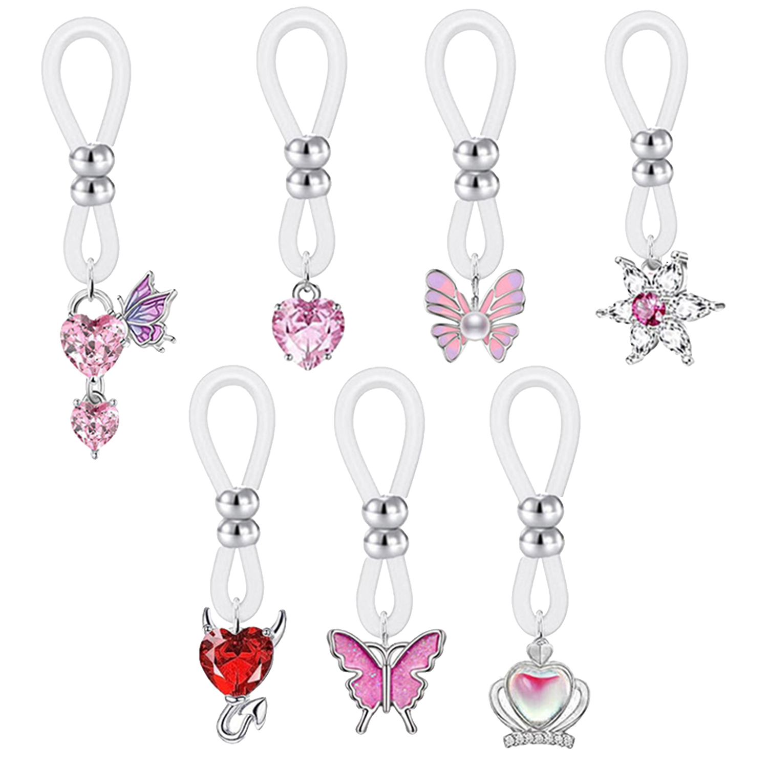 Alloy Silicone Butterfly Heart - Body Jewelry Nipple Rings 评论和价格