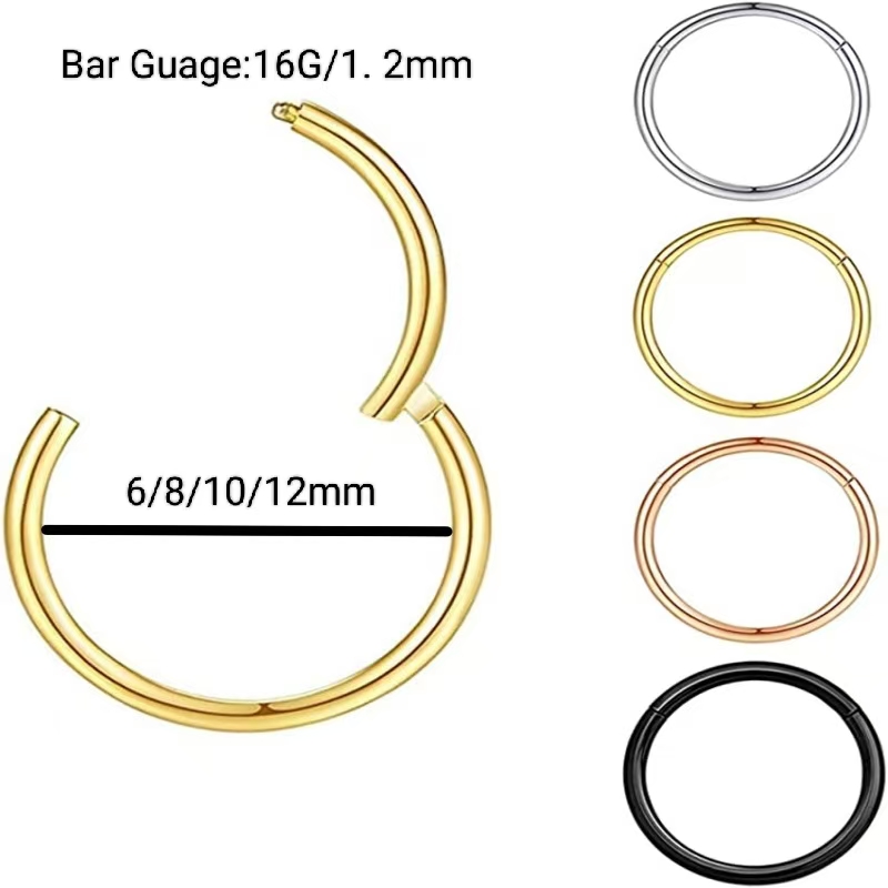10PCS 16G Septum Clicker Ring  - Septum Clicker Ring 评论和价格