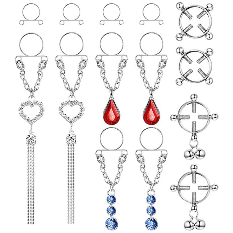 New 1 Pair Sexy Tassel Crystal - Body Jewelry Nipple Rings 评论和价格