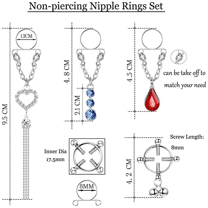 New 1 Pair Sexy Tassel Crystal - Body Jewelry Nipple Rings 评论和价格