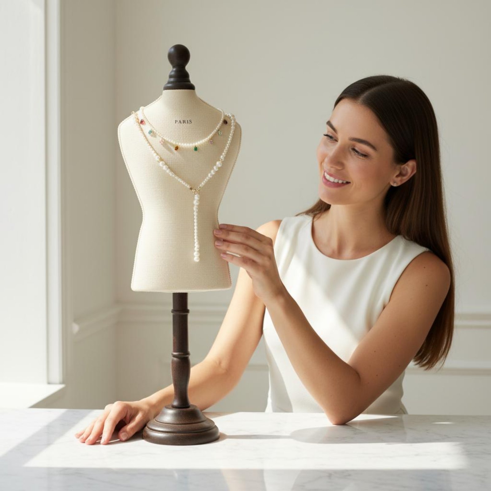 Necklace Display Bust Wooden B - Body Jewelry Shop 评论和价格