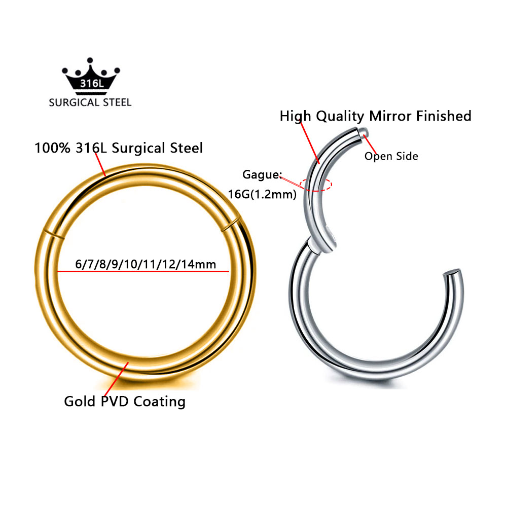 316L Surgical Steel Clicker Se - Septum Clicker Ring 评论和价格