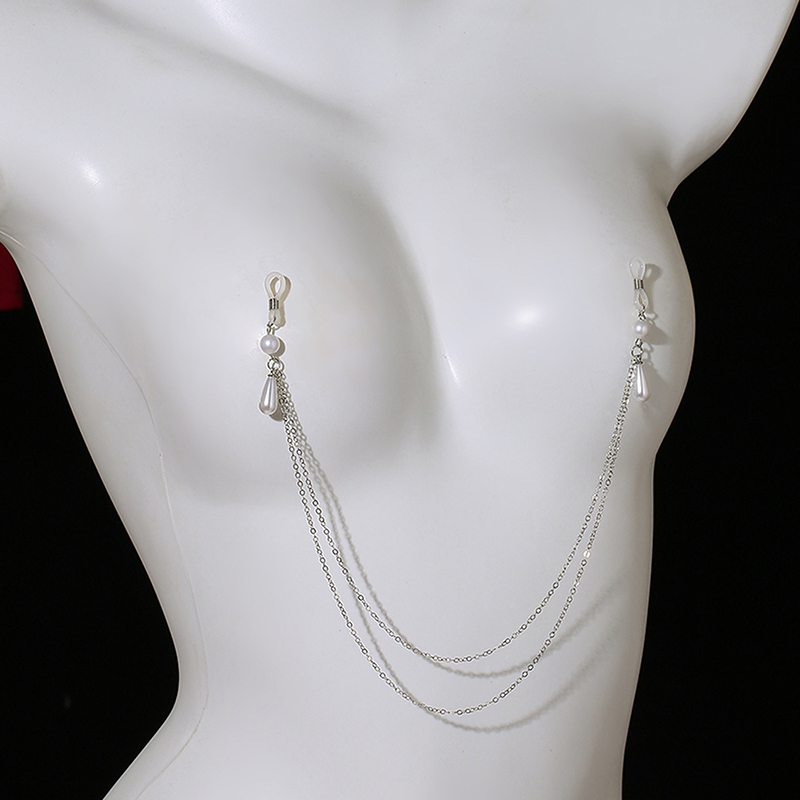 Sexy Metal Pearl Tassel Chest  - Body Jewelry Nipple Chain 评论和价格