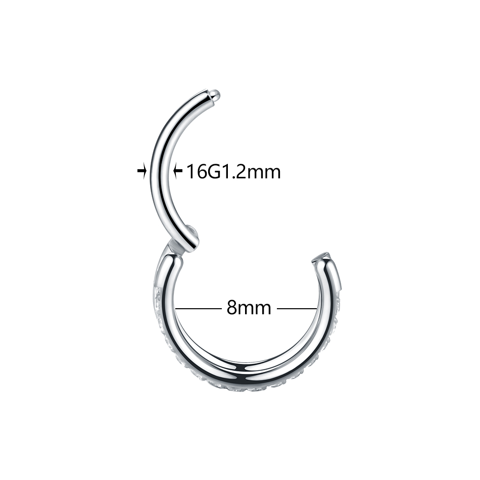 1pc Titanium Cartilage Hoop Ea - Septum Clicker Ring 评论和价格