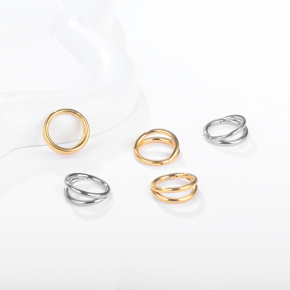 1pc Titanium Cartilage Hoop Ea - Septum Clicker Ring 评论和价格