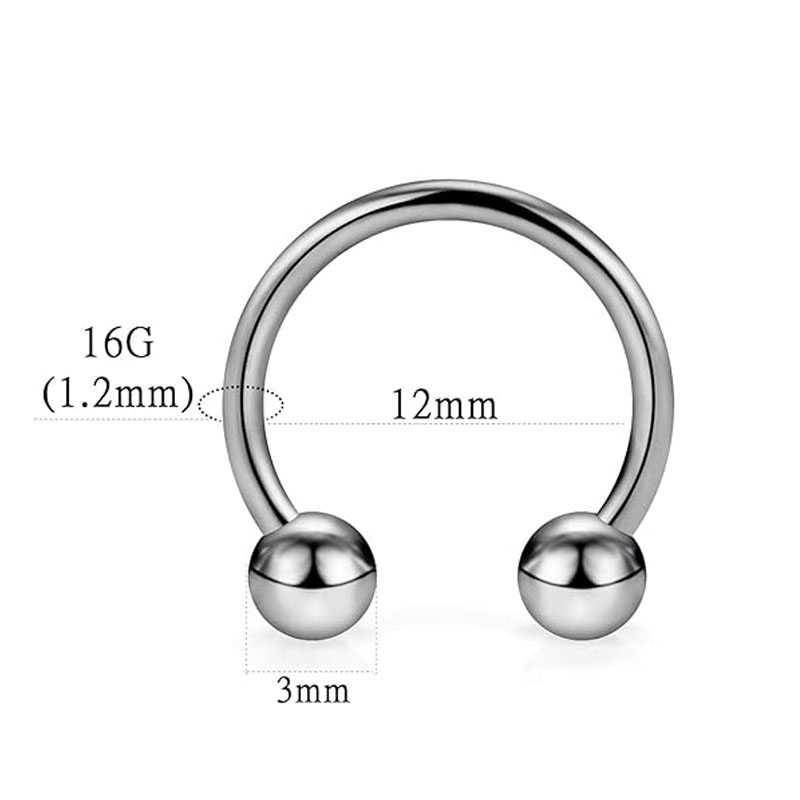 1/5Pcs Titanium Horseshoe Sept - Body Jewelry Nipple Rings 评论和价格