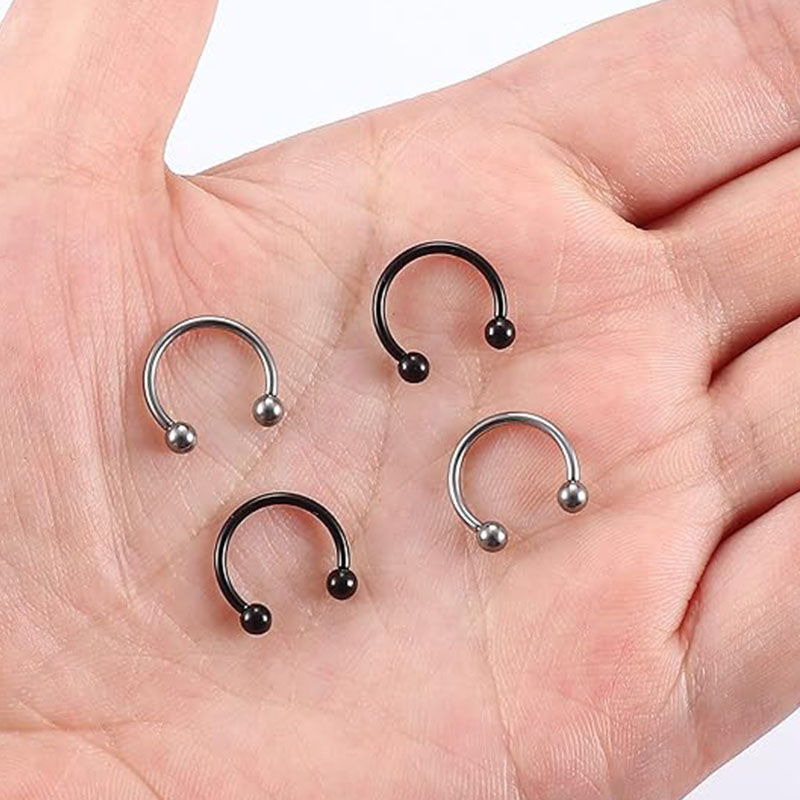 1/5Pcs Titanium Horseshoe Sept - Body Jewelry Nipple Rings 评论和价格