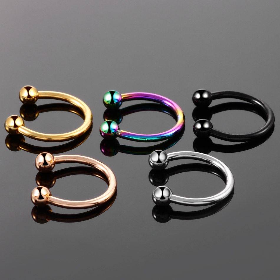 1/5Pcs Titanium Horseshoe Sept - Body Jewelry Nipple Rings 评论和价格