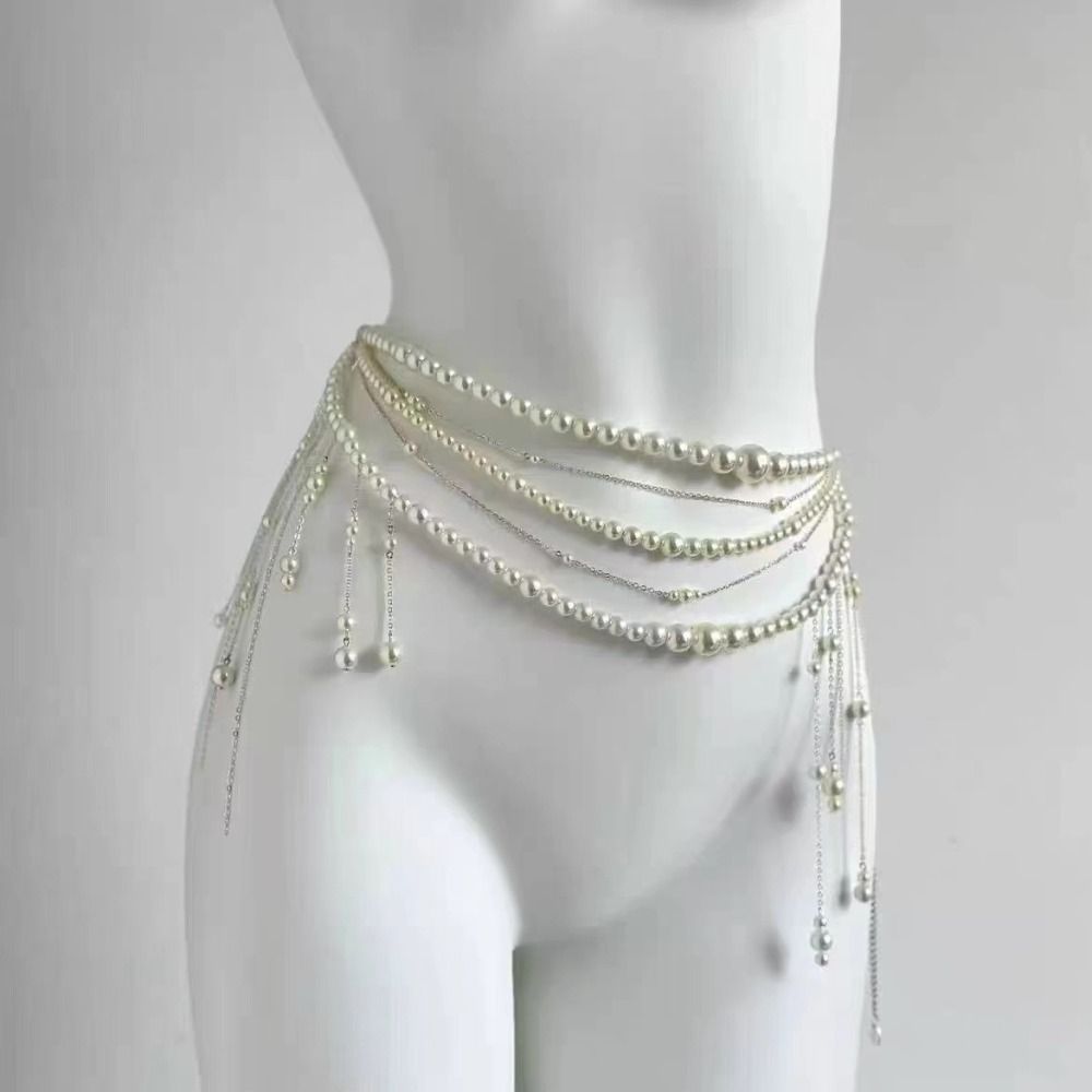 Fashion Elegant Pearl Waist Ch - Body Jewels 评论和价格