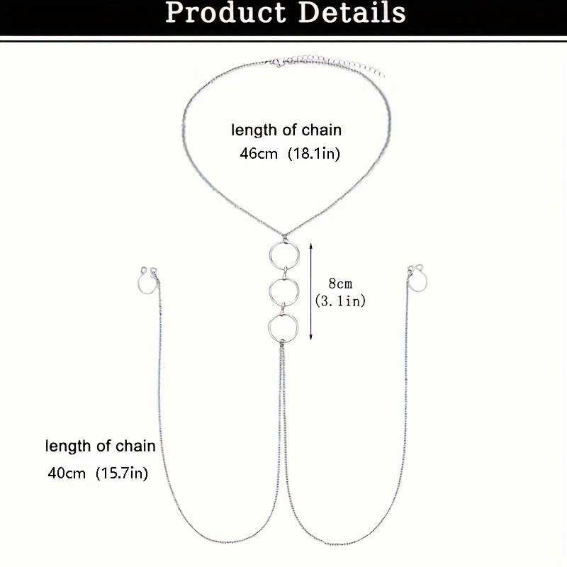 A Silvery Stainless Steel Body - Body Jewelry Nipple Chain 评论和价格