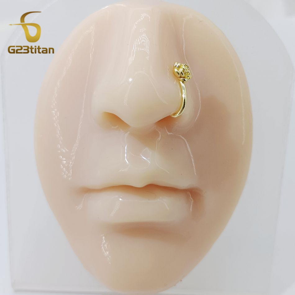 1pc Crystal Copper Rose Nose C - Body Jewelry And Earrings 评论和价格