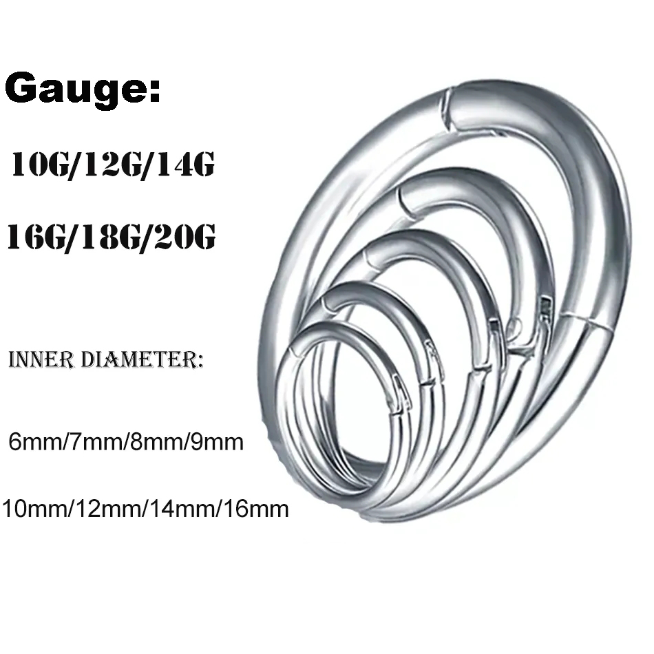 1PC G23 Titanium Hinged Segmen - Body Jewelry Nipple Rings 评论和价格