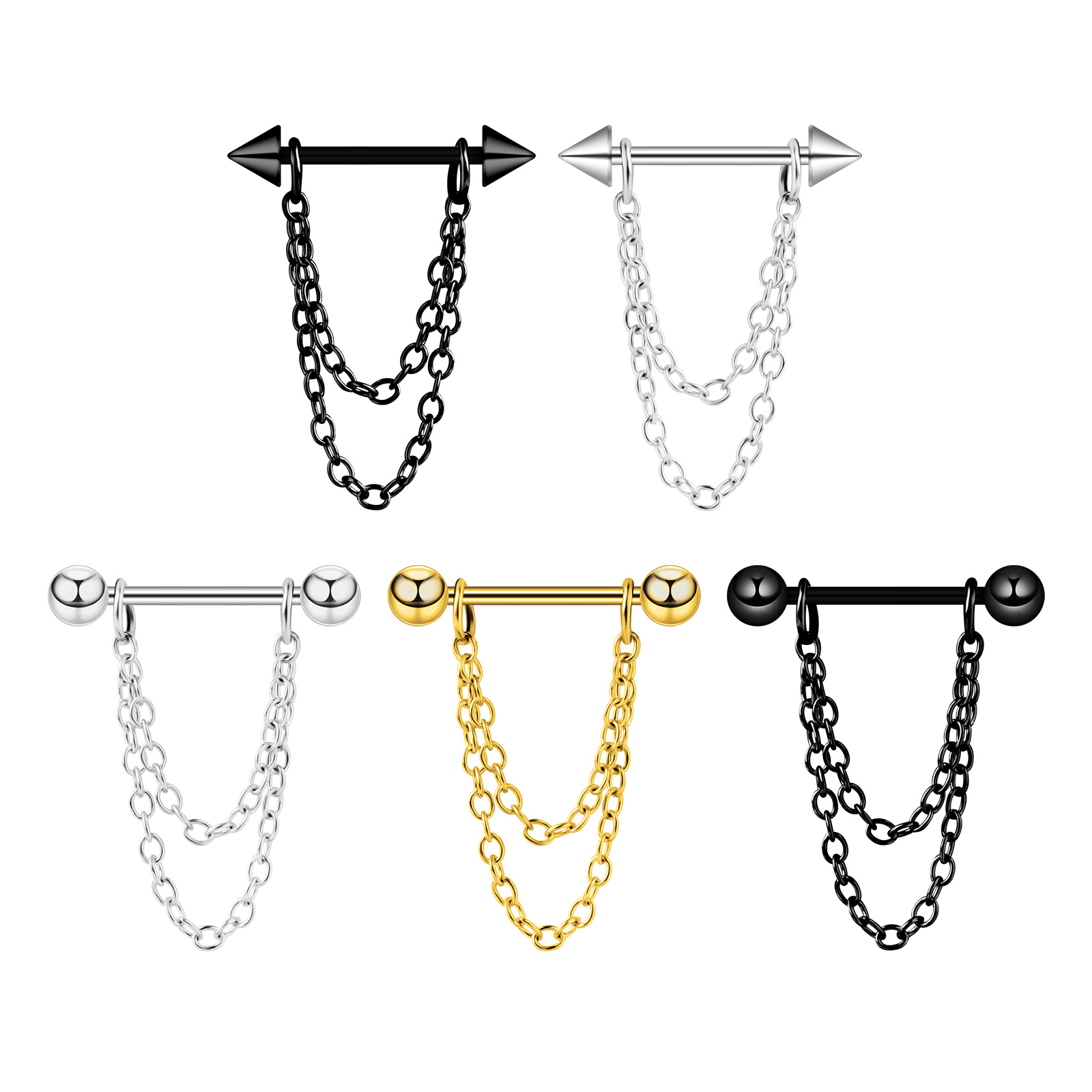 1 Pair Stainless Steel Nipple  - Body Jewelry Nipple Chain 评论和价格