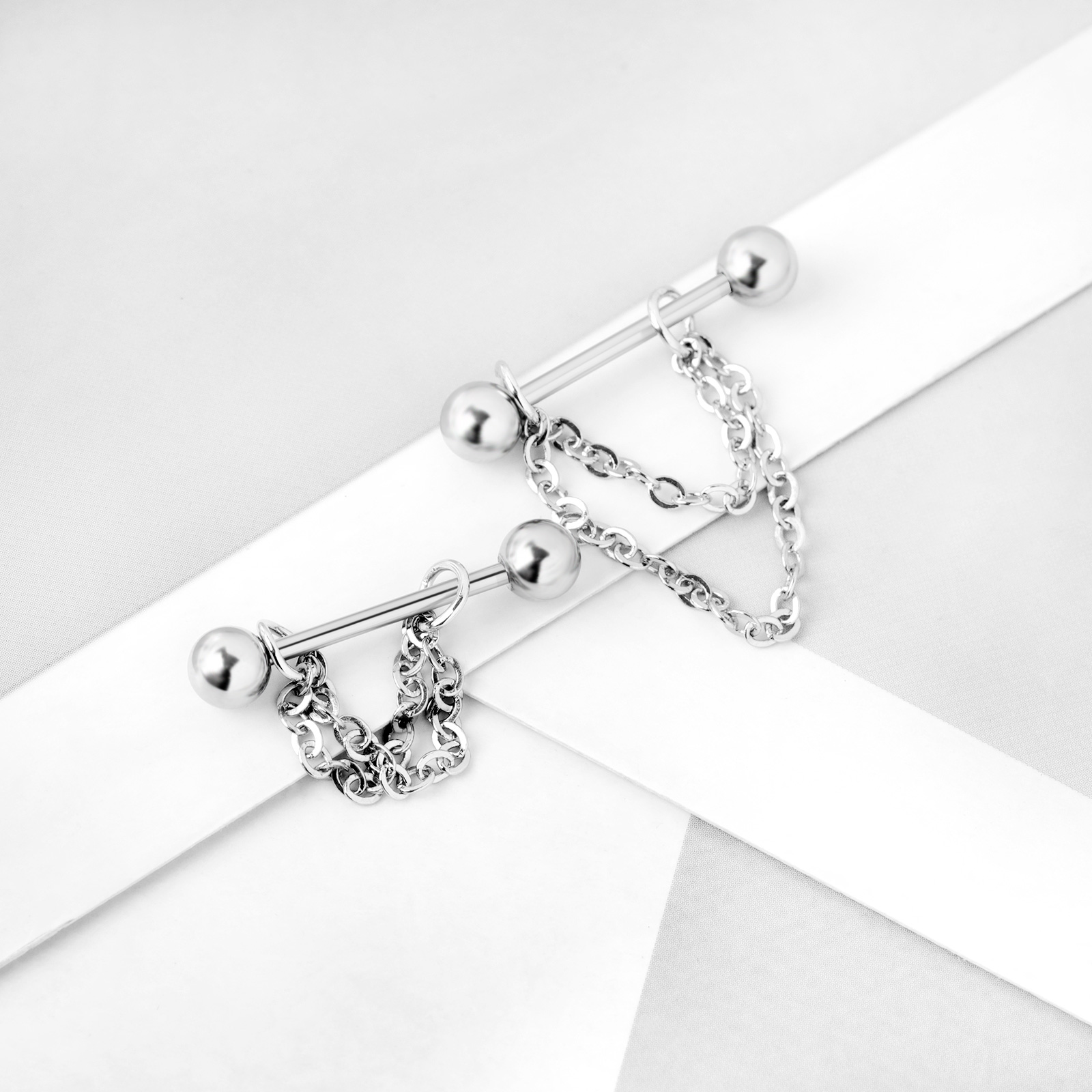 1 Pair Stainless Steel Nipple  - Body Jewelry Nipple Chain 评论和价格