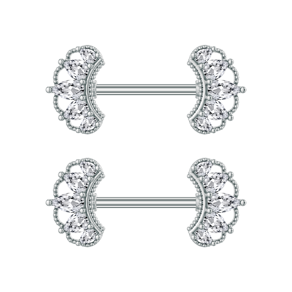 2pcs Both Sides Screwed Nipple - Body Jewelry Nipple Rings 评论和价格