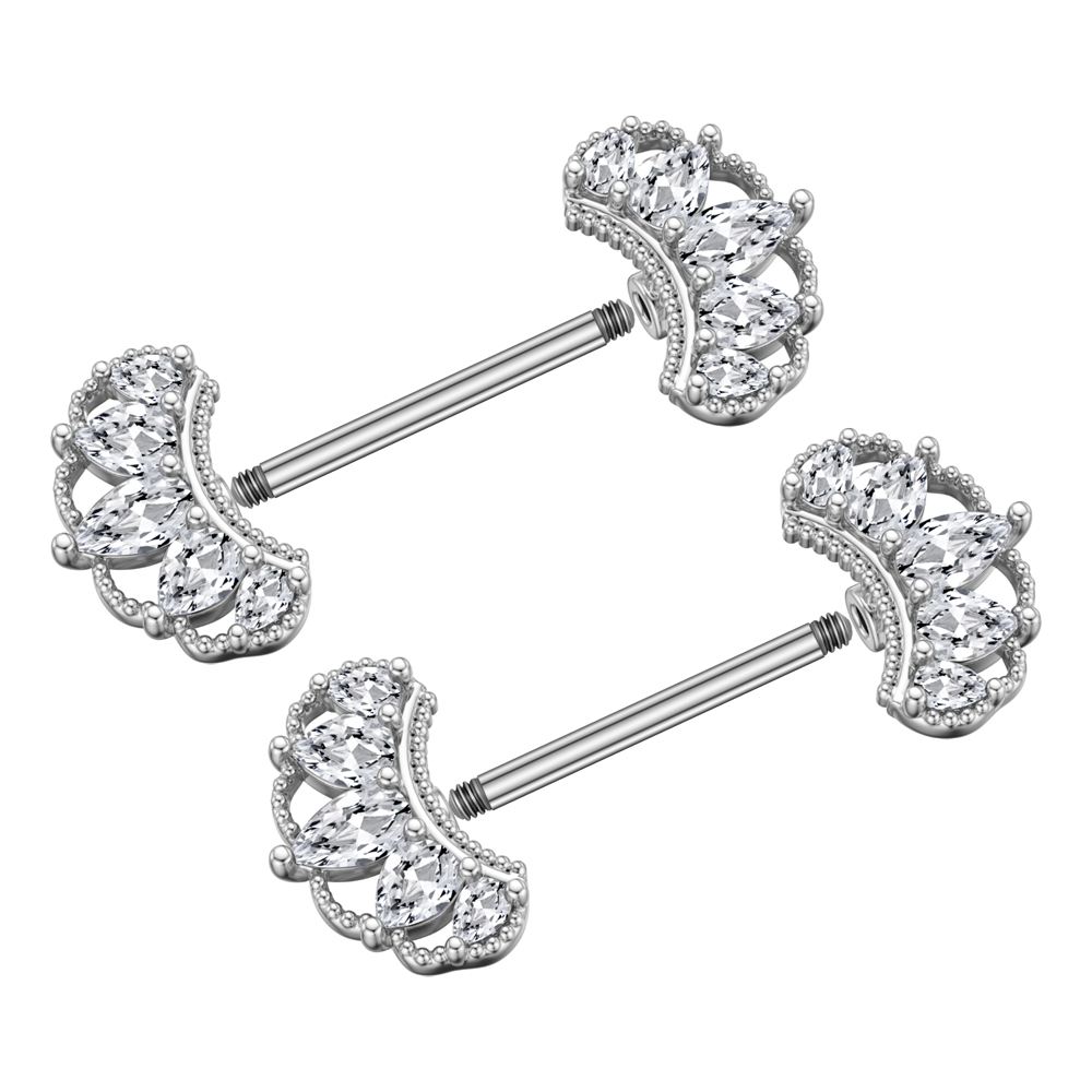 2pcs Both Sides Screwed Nipple - Body Jewelry Nipple Rings 评论和价格