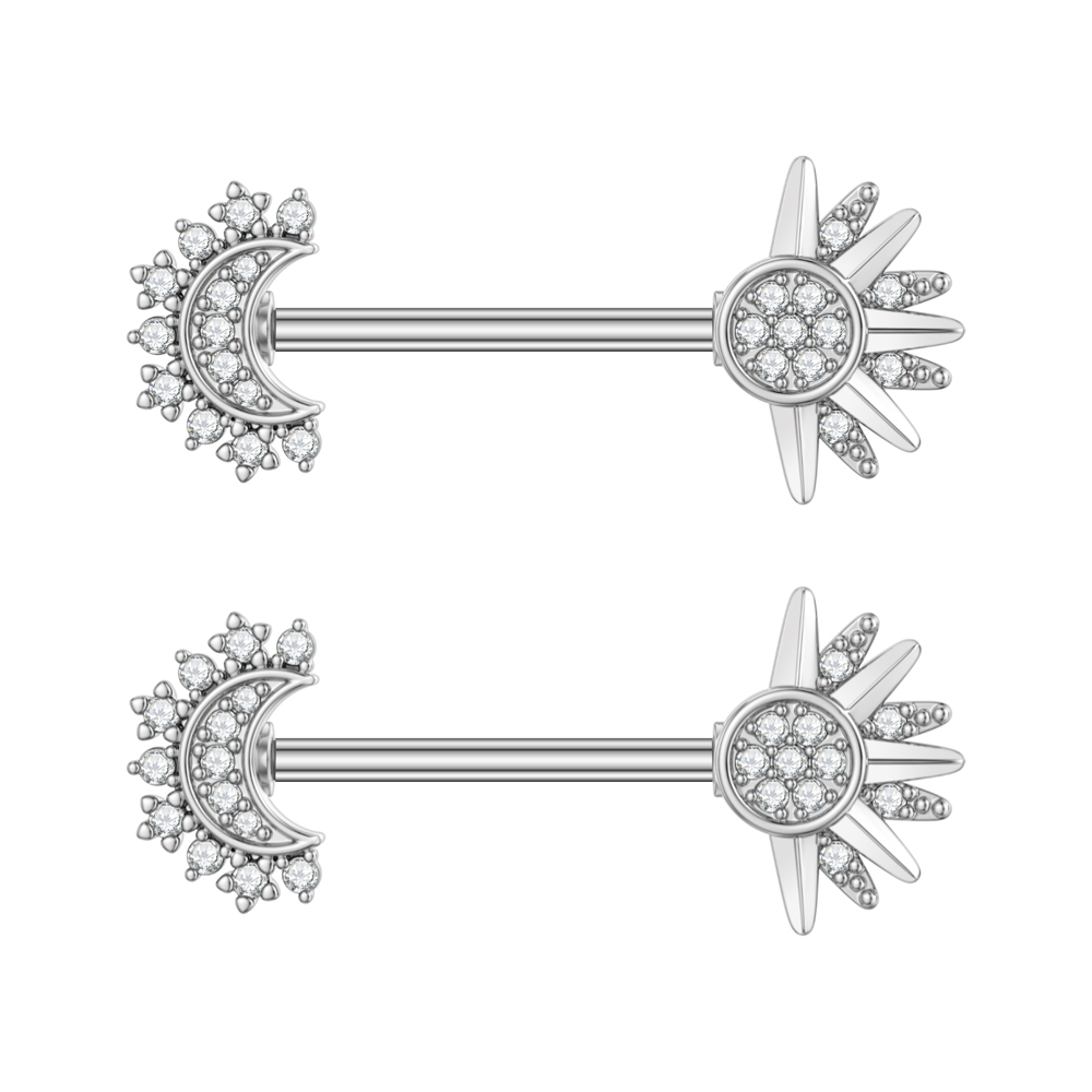 2pcs Both Sides Screwed Nipple - Body Jewelry Nipple Rings 评论和价格