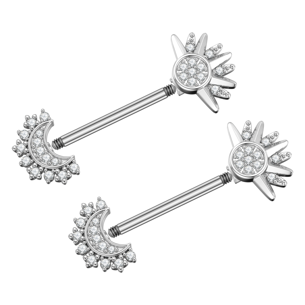 2pcs Both Sides Screwed Nipple - Body Jewelry Nipple Rings 评论和价格