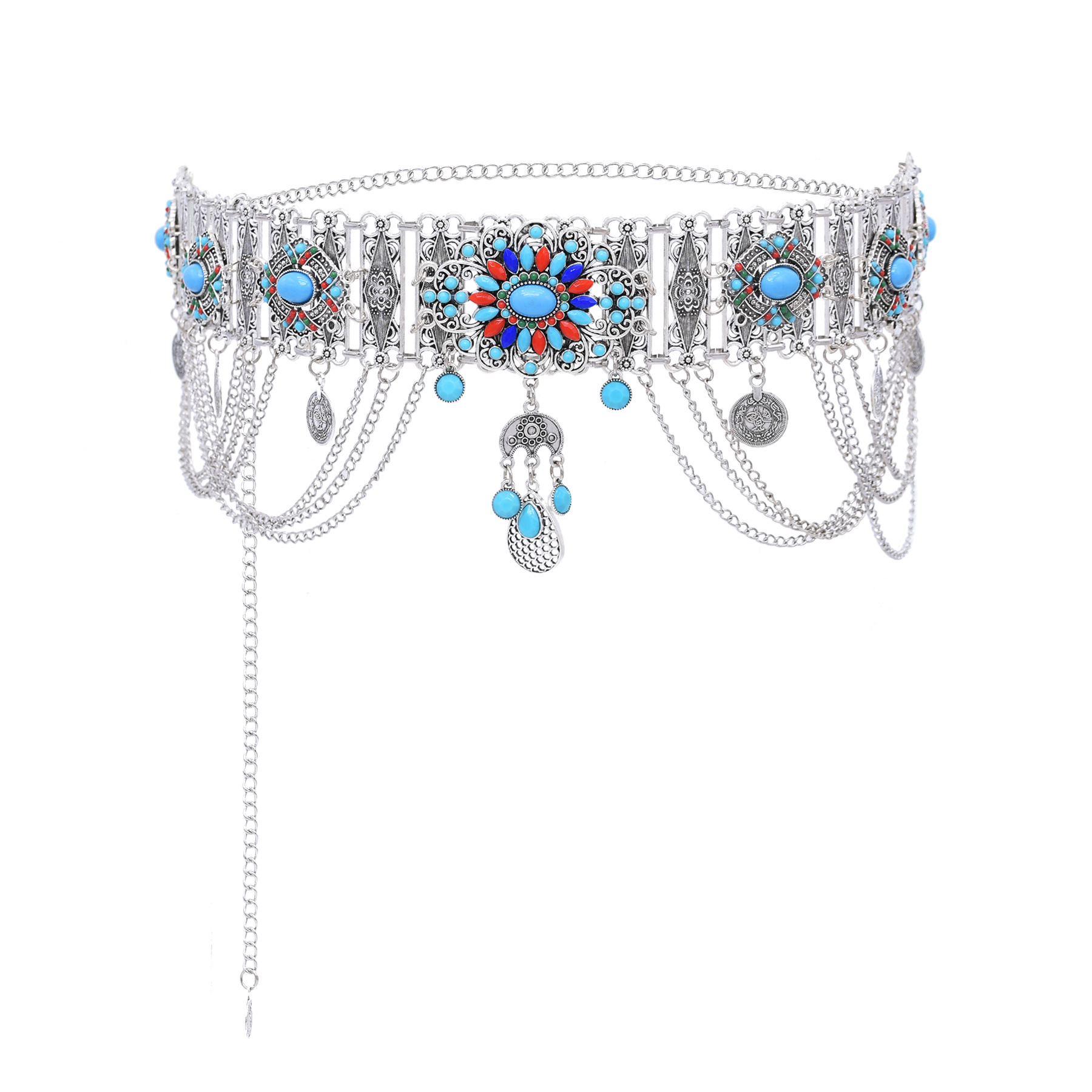 Black Blue Acrylic Beads Flowe - Body Jewelry Indian 评论和价格