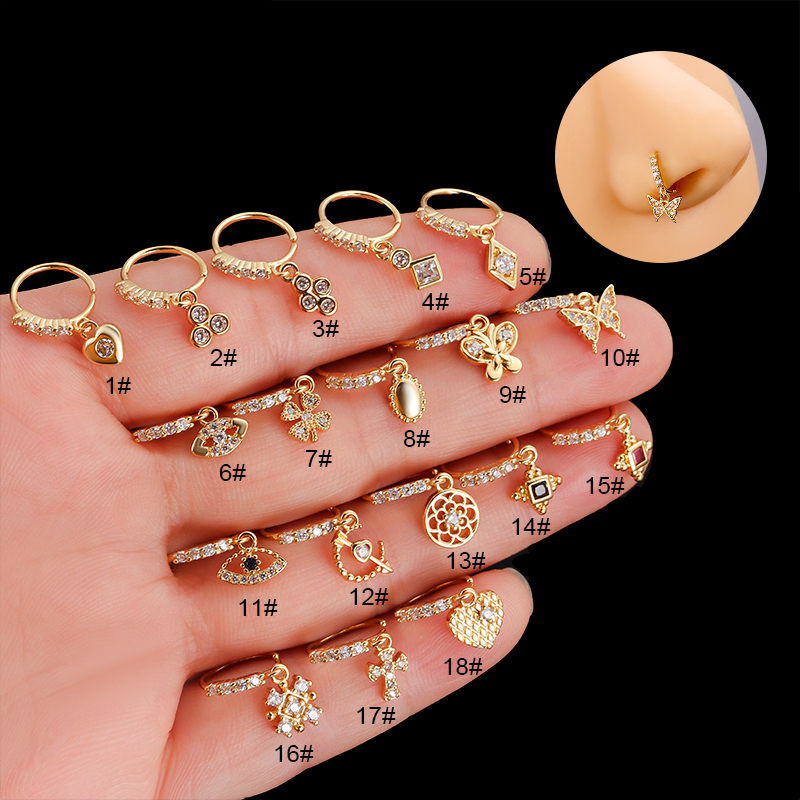 Stainless Steel Nose Ring with - Body Jewelry Indian 评论和价格