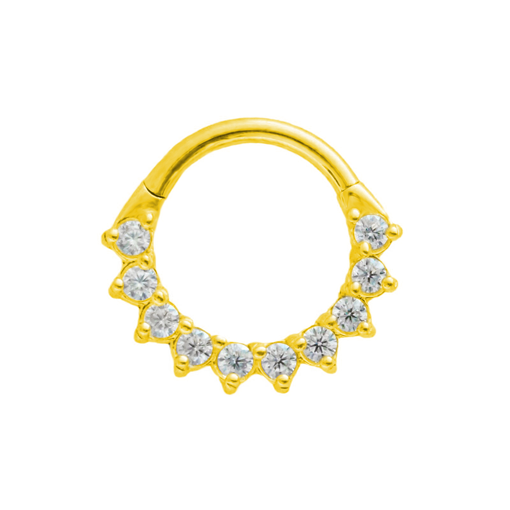 Trapezium CZ Septum 100%316L S - Septum Clicker Ring 评论和价格