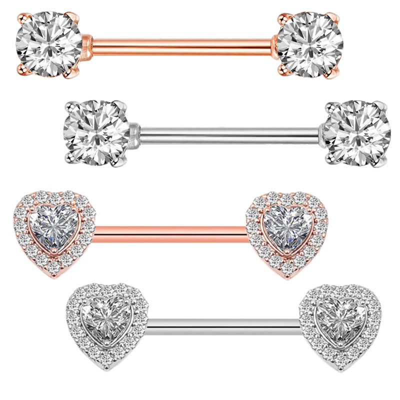 2Pcs Fashion High Quality Zirc - Body Jewelry Nipple Rings 评论和价格