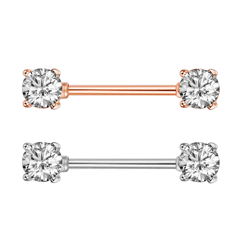 2Pcs Fashion High Quality Zirc - Body Jewelry Nipple Rings 评论和价格