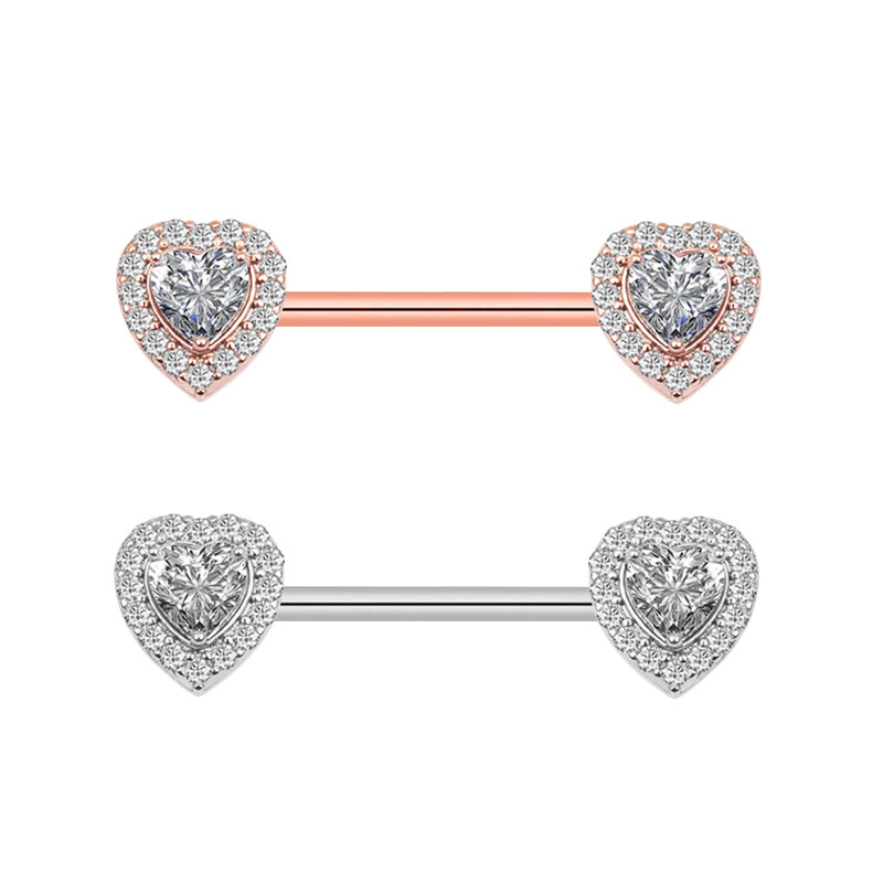2Pcs Fashion High Quality Zirc - Body Jewelry Nipple Rings 评论和价格